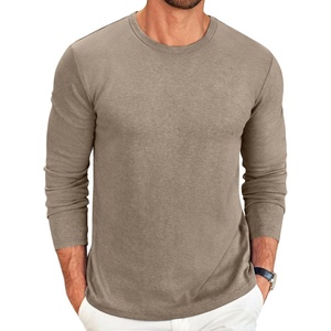 COOFANDY Men’s Long Sleeve Tee Shirts Crew Neck Casual Soft Tees(Khaki)