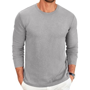 COOFANDY Men’s Long Sleeve Tee Shirts Crew Neck Casual Soft Tees(Light Grey)