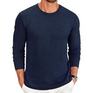 COOFANDY Men’s Long Sleeve Tee Shirts Crew Neck Casual Soft Tees(Navy Blue)
