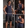 COOFANDY Men’s Workout Tank Top Quick Dry Muscle Sleeveless Gym Shirts(Navy Blue)