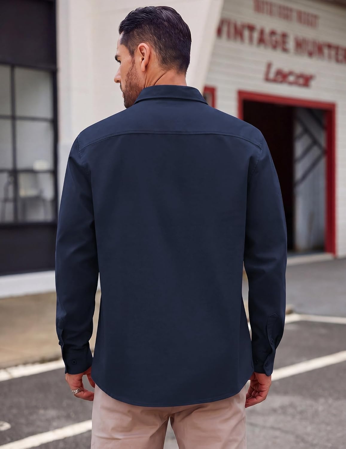 image:imageCOOFANDY Mens Lightweight Button Down Shirt Jacket Casual Shacket OvershirtDark Blue