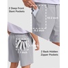 COOFANDY Men Casual Shorts 7″ Stretch Quick Dry Golf Shorts with 4 Pockets(Light Grey)