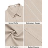 COOFANDY Men’s Cuban Guayabera Shirts Button Down Short Sleeve Linen Shirt(Beige)