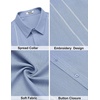 COOFANDY Men’s Cuban Guayabera Shirts Button Down Short Sleeve Linen Shirt(Blue)