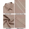 COOFANDY Men’s Cuban Guayabera Shirts Button Down Short Sleeve Linen Shirt(Khaki)