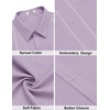 COOFANDY Men’s Cuban Guayabera Shirts Button Down Short Sleeve Linen Shirt(Lavender)