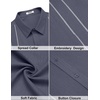 COOFANDY Men’s Cuban Guayabera Shirts Button Down Short Sleeve Linen Shirt(Light Grey)