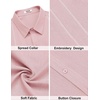 COOFANDY Men’s Cuban Guayabera Shirts Button Down Short Sleeve Linen Shirt(Pink)