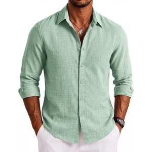 COOFANDY Mens Button Down Shirt Long Sleeve Casual Untucked Shirts Textured Summer Beach Shirts(Sage Green)