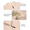 COOFANDY Men’s Quarter Zip Pullover Cable Knit Dress Sweater(Apricot)