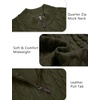 COOFANDY Men’s Quarter Zip Pullover Cable Knit Dress Sweater(Army Green)