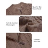 COOFANDY Men’s Quarter Zip Pullover Cable Knit Dress Sweater(Ash Brown)