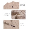 COOFANDY Men’s Quarter Zip Pullover Cable Knit Dress Sweater(Beige)