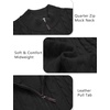COOFANDY Men’s Quarter Zip Pullover Cable Knit Dress Sweater(Black)