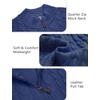COOFANDY Men’s Quarter Zip Pullover Cable Knit Dress Sweater(Blue)