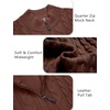 COOFANDY Men’s Quarter Zip Pullover Cable Knit Dress Sweater(Brown)