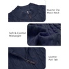 COOFANDY Men’s Quarter Zip Pullover Cable Knit Dress Sweater(Dark Navy)