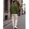 COOFANDY Mens Quarter Zip Pullover Mock Neck Casual Fleece Sweatshirt(Army Green)
