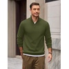 COOFANDY Mens Quarter Zip Pullover Mock Neck Casual Fleece Sweatshirt(Army Green)
