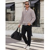 COOFANDY Mens Quarter Zip Pullover Mock Neck Casual Fleece Sweatshirt(Light Grey)