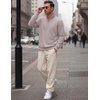 COOFANDY Mens Quarter Zip Pullover Mock Neck Casual Fleece Sweatshirt(Light Grey)