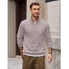 COOFANDY Mens Quarter Zip Pullover Mock Neck Casual Fleece Sweatshirt(Light Grey)