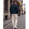 COOFANDY Mens Quarter Zip Pullover Mock Neck Casual Fleece Sweatshirt(Navy Blue)