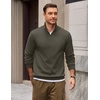 COOFANDY Mens Quarter Zip Pullover Mock Neck Casual Fleece Sweatshirt(Olive Green)