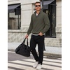 COOFANDY Mens Quarter Zip Pullover Mock Neck Casual Fleece Sweatshirt(Olive Green)