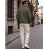COOFANDY Mens Quarter Zip Pullover Mock Neck Casual Fleece Sweatshirt(Olive Green)