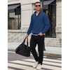 COOFANDY Mens Quarter Zip Pullover Mock Neck Casual Fleece Sweatshirt(Sky Blue)