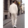 COOFANDY Mens Quarter Zip Pullover Mock Neck Casual Fleece Sweatshirt(White)