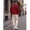 COOFANDY Mens Quarter Zip Pullover Mock Neck Casual Fleece Sweatshirt(Wine Red)