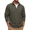 COOFANDY Mens Quarter Zip Pullover Mock Neck Casual Fleece Sweatshirt(Olive Green)