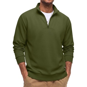 COOFANDY Mens Quarter Zip Pullover Mock Neck Casual Fleece Sweatshirt(Army Green)