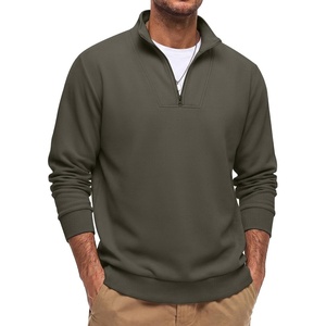 COOFANDY Mens Quarter Zip Pullover Mock Neck Casual Fleece Sweatshirt(Olive Green)
