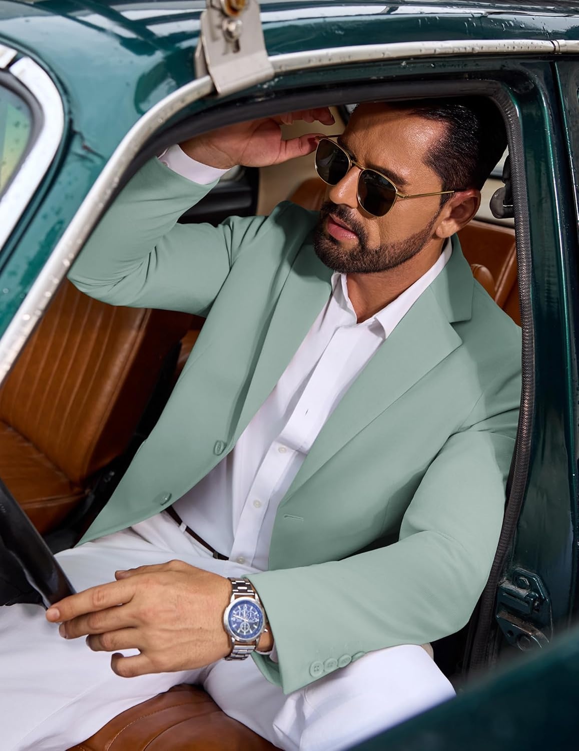 image:imageCOOFANDY Mens Casual Blazer Knit Sport Coat Regular Fit Suit JacketGreen