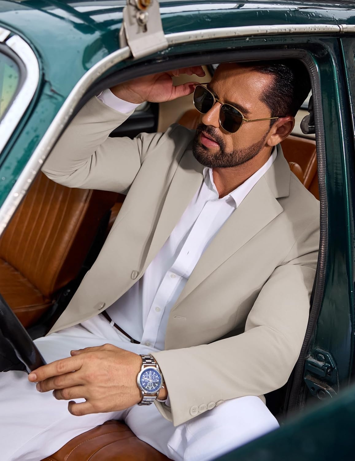image:imageCOOFANDY Mens Casual Blazer Knit Sport Coat Regular Fit Suit JacketKhaki