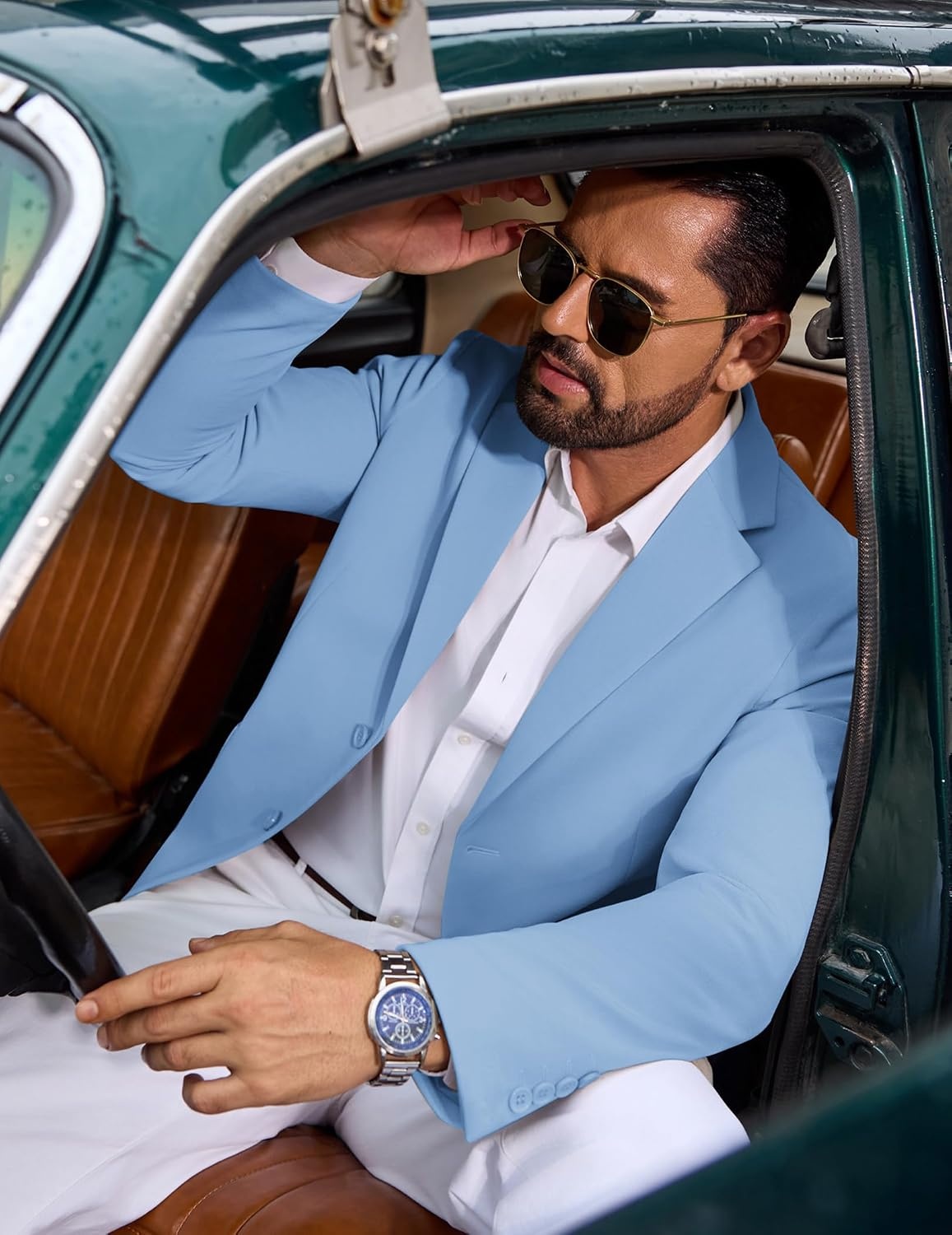 image:imageCOOFANDY Mens Casual Blazer Knit Sport Coat Regular Fit Suit JacketLight Blue