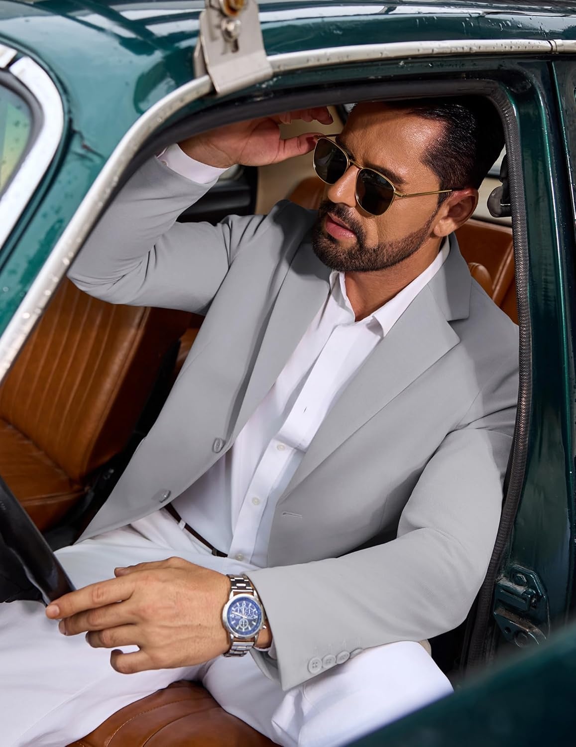 image:imageCOOFANDY Mens Casual Blazer Knit Sport Coat Regular Fit Suit JacketLight Grey