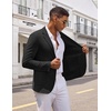 COOFANDY Mens Casual Blazer Knit Sport Coat Regular Fit Suit Jacket(Black)