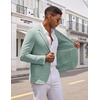 COOFANDY Mens Casual Blazer Knit Sport Coat Regular Fit Suit Jacket(Green)