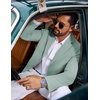 COOFANDY Mens Casual Blazer Knit Sport Coat Regular Fit Suit Jacket(Green)