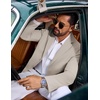 COOFANDY Mens Casual Blazer Knit Sport Coat Regular Fit Suit Jacket(Khaki)