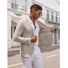 COOFANDY Mens Casual Blazer Knit Sport Coat Regular Fit Suit Jacket(Khaki)