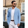 COOFANDY Mens Casual Blazer Knit Sport Coat Regular Fit Suit Jacket(Light Blue)