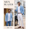 COOFANDY Mens Casual Blazer Knit Sport Coat Regular Fit Suit Jacket(Light Blue)