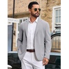 COOFANDY Mens Casual Blazer Knit Sport Coat Regular Fit Suit Jacket(Light Grey)