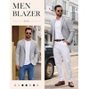 COOFANDY Mens Casual Blazer Knit Sport Coat Regular Fit Suit Jacket(Light Grey)