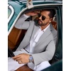 COOFANDY Mens Casual Blazer Knit Sport Coat Regular Fit Suit Jacket(Light Grey)